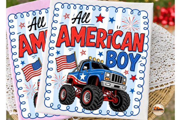 All American Boy PNG for Boys 4th of July Designs