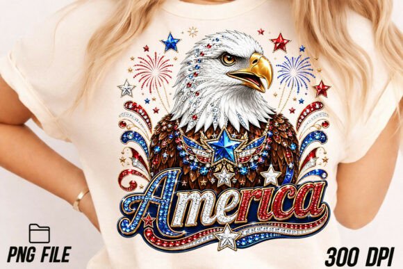 America Jeweled Eagle: Your Go-To 4th of July PNG for Patriotic Projects