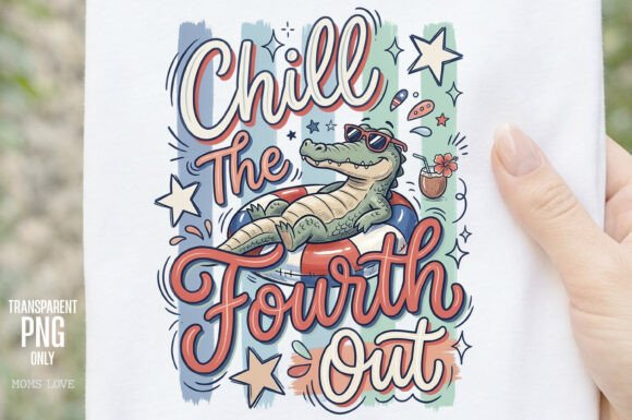 Chill the Fourth Out: A Fun Alligator PNG for Summer Designs