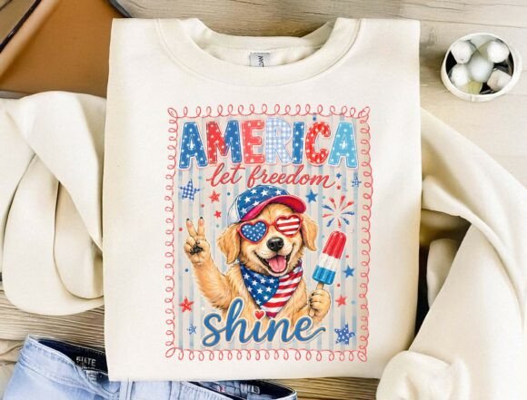 Designing Patriotic Golden Retriever PNG for Independence Day