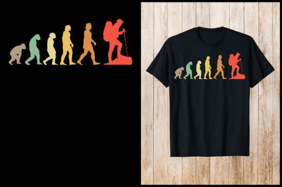 Evolution Hiking Retro T-Shirt Design: A Nostalgic Asset