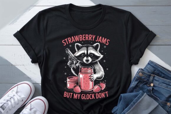 Funny Raccoon Strawberry Jams PNG: A Playful Design Asset