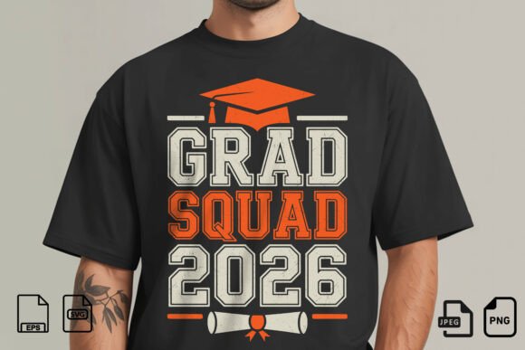Grad Squad 2026 Graduation Shirt: A Modern Varsity Design for Group Celebration