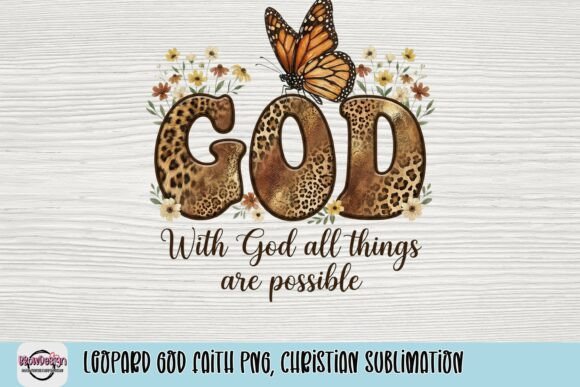 Leopard God Faith PNG: Elevate Your Christian Sublimation Projects
