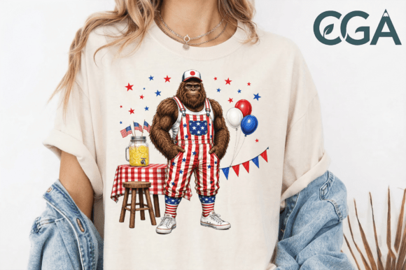 Patriotic Bigfoot 4th of July PNG: A Fun, Legendary Design