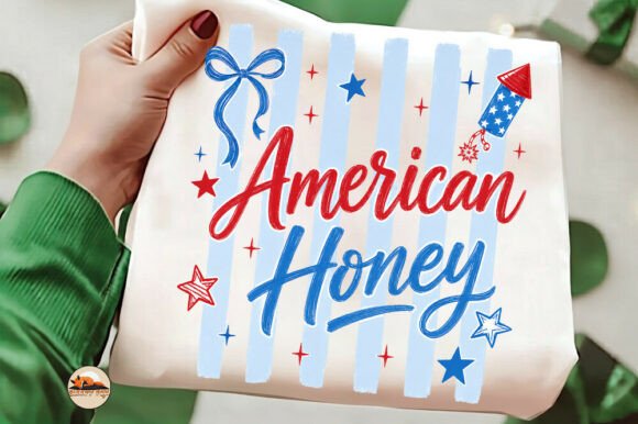 Striped American Honey: A Bold USA 4th of July PNG Design
