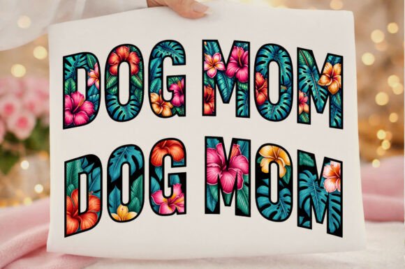 Tropical Floral Dog Mom Mother's Day Png: Design Assets for Pet Brands