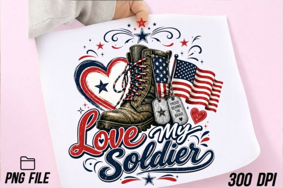 USA Love My Soldier Military Boot PNG: A Design Asset with Purpose