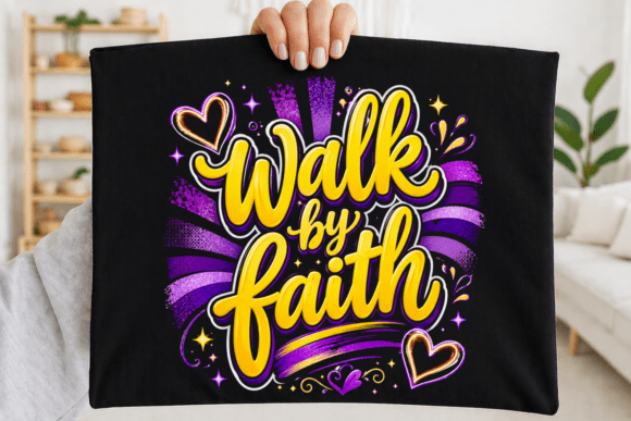 Walk by Faith PNG: Bold Christian Typography for Creative Projects